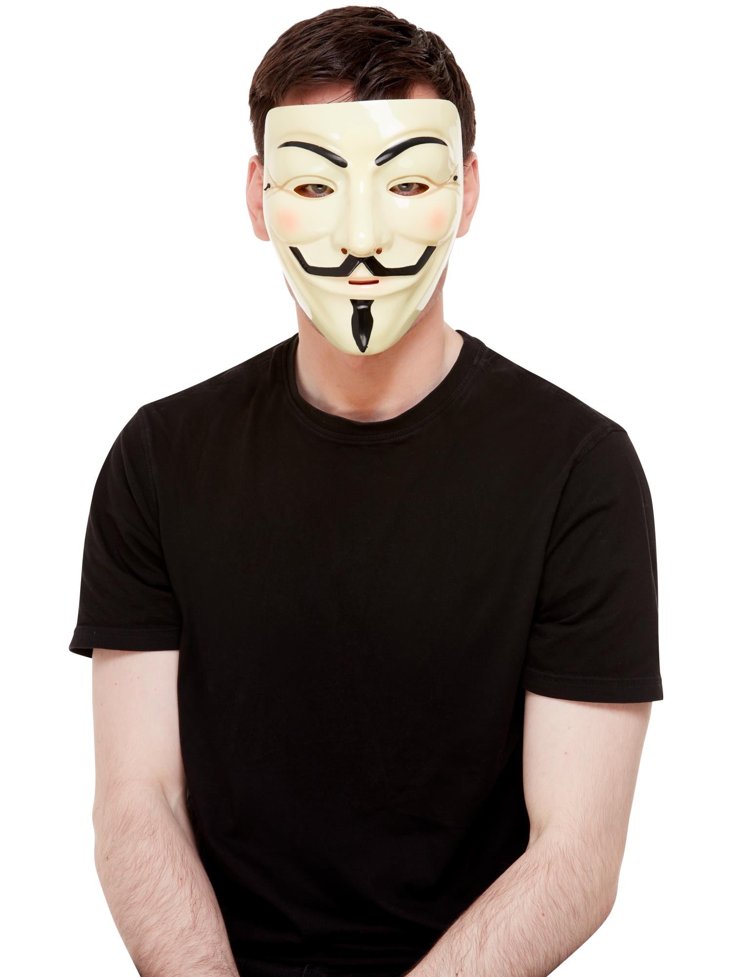 Smiffys Guy Fawkes Maske in Creme für Erwachsene – Produktansicht