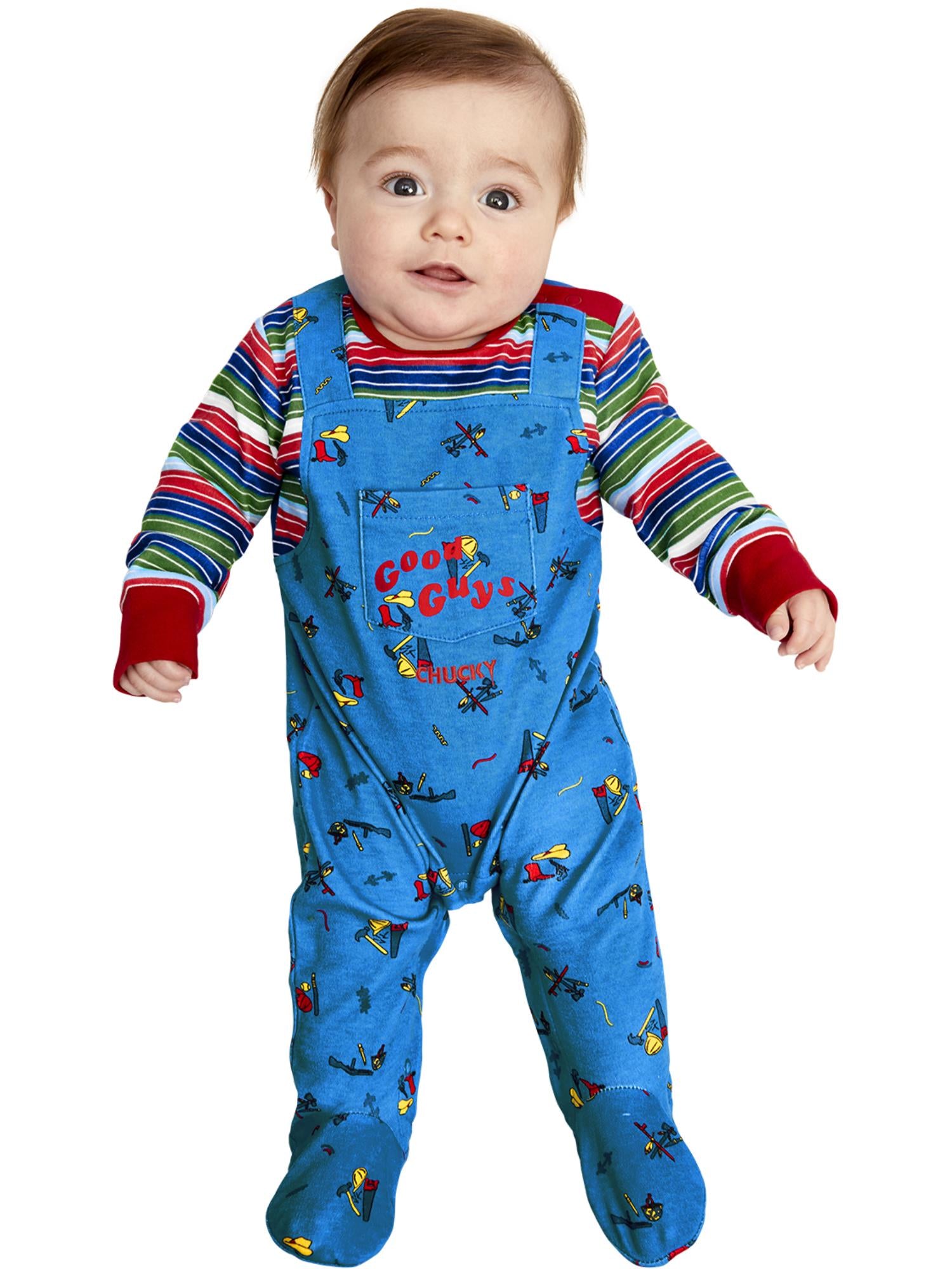 Smiffys MOVIETV Chucky Baby-Kostüm blau-rot für Jungen