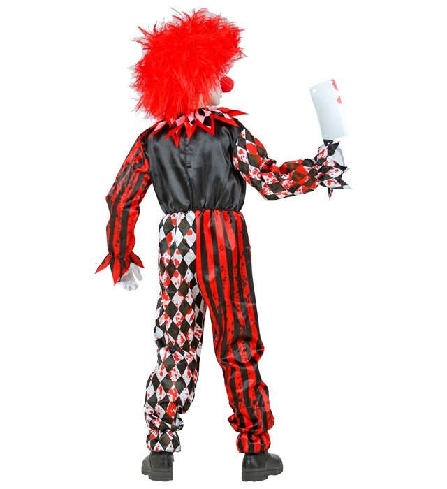 Killerclown Kostüm mit Overall und Kragen für Fasnacht und Halloween