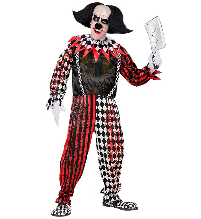 KILLERCLOWN Kostüm Overall mit Kragen für Fasnacht und Halloween