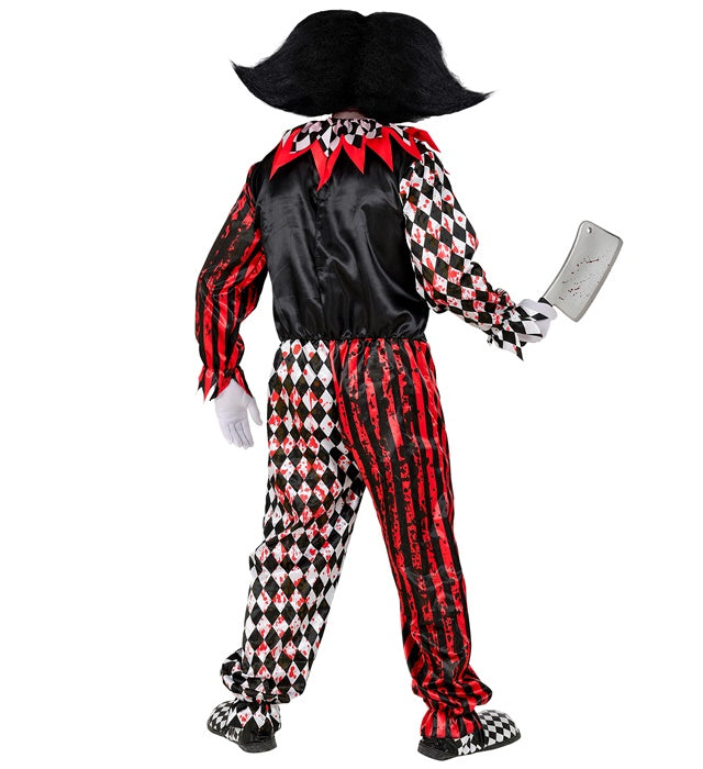 KILLERCLOWN Kostüm Overall mit Kragen für Fasnacht und Halloween