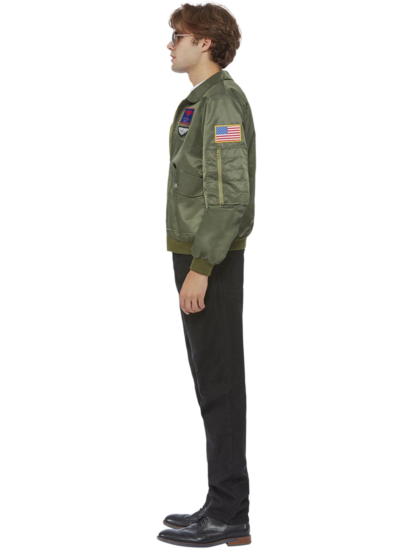 Smiffys Top Gun Maverick Bomber Jacket für Herren – Kostümjacke – Seitenansicht