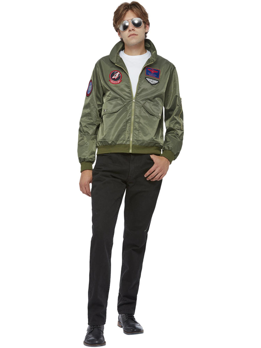 Smiffys Top Gun Maverick grüne Bomberjacke für Herren – Produktansicht