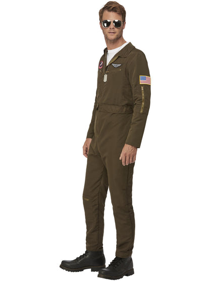 Smiffys Top Gun Maverick Men's Aviator Costume, Green CS für Herren