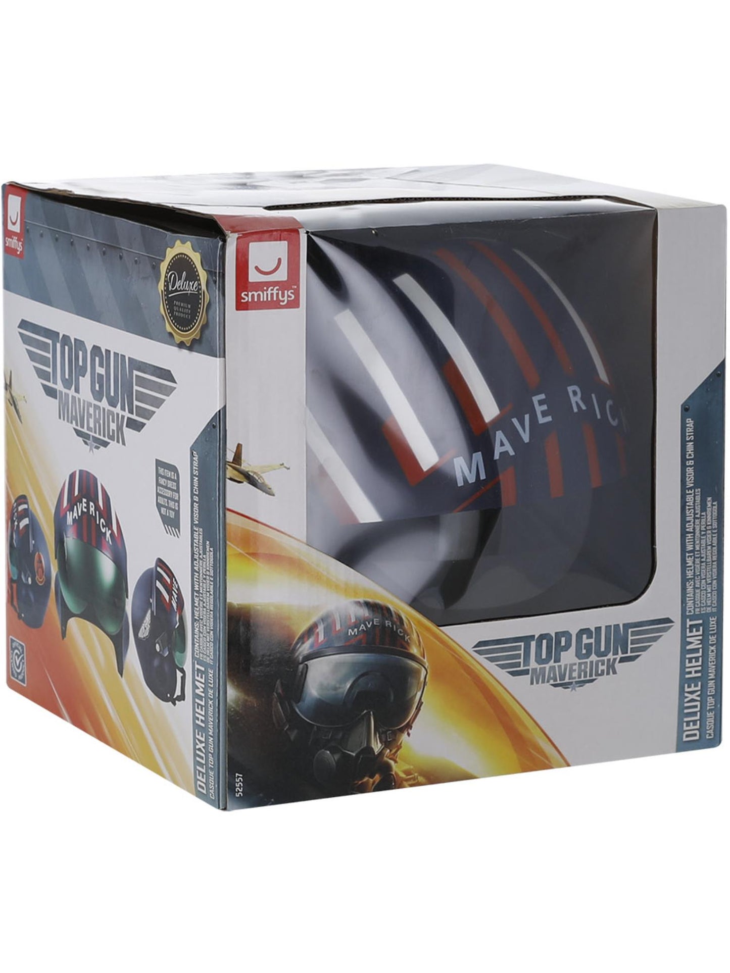 Smiffys Top Gun Maverick Helm für Herren mit verstellbarem Visier – Detailansicht