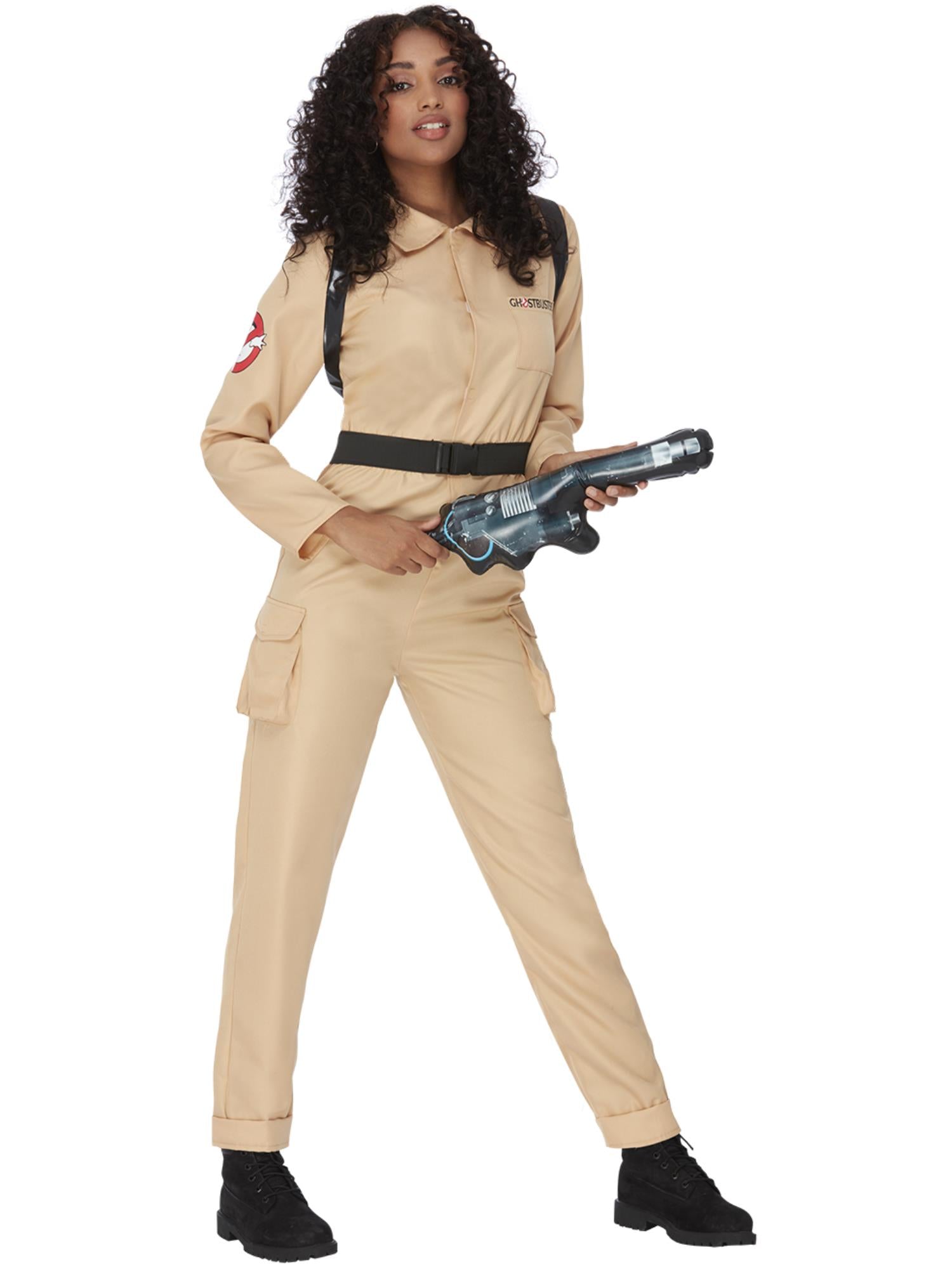 Smiffys Ghostbusters Kostüm für Damen mit Overall und aufblasbarem Rucksack – Produktansicht