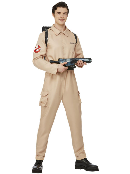 Smiffys Ghostbusters Kostüm für Herren in Beige mit Overall und aufblasbarem Rucksack – Produktansicht