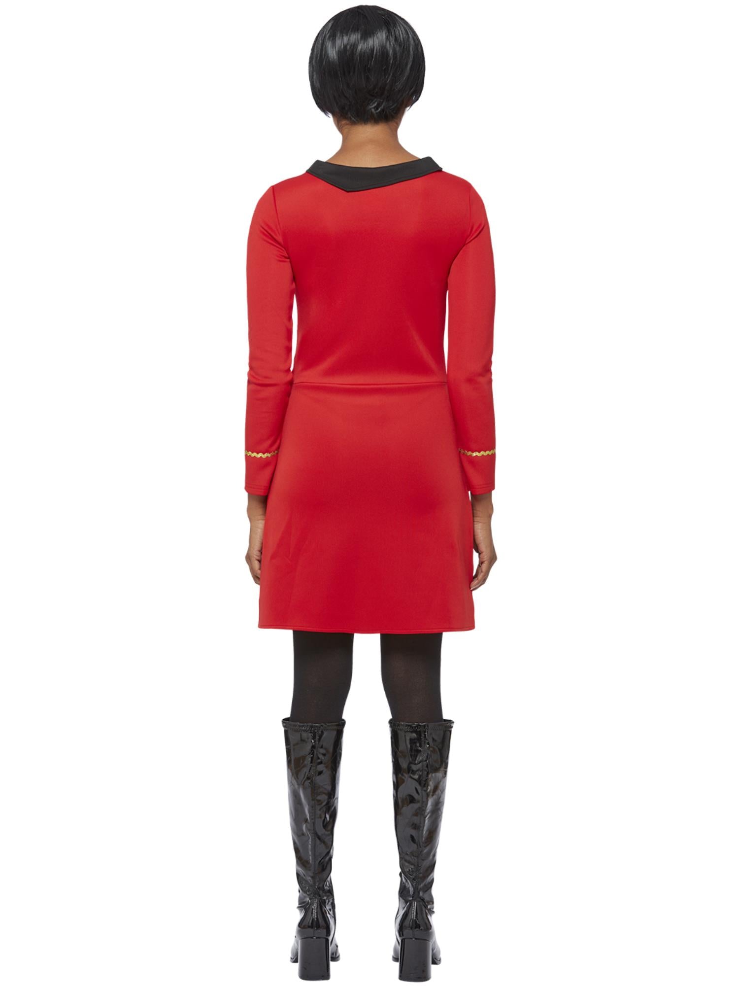 Smiffys Star Trek Operations Uniform für Damen in Rot mit Delta-Abzeichen – Detailansicht