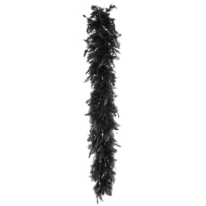 Boland Federboa Glamour schwarz mit silberner Lametta 50g 180 cm – Detailansicht