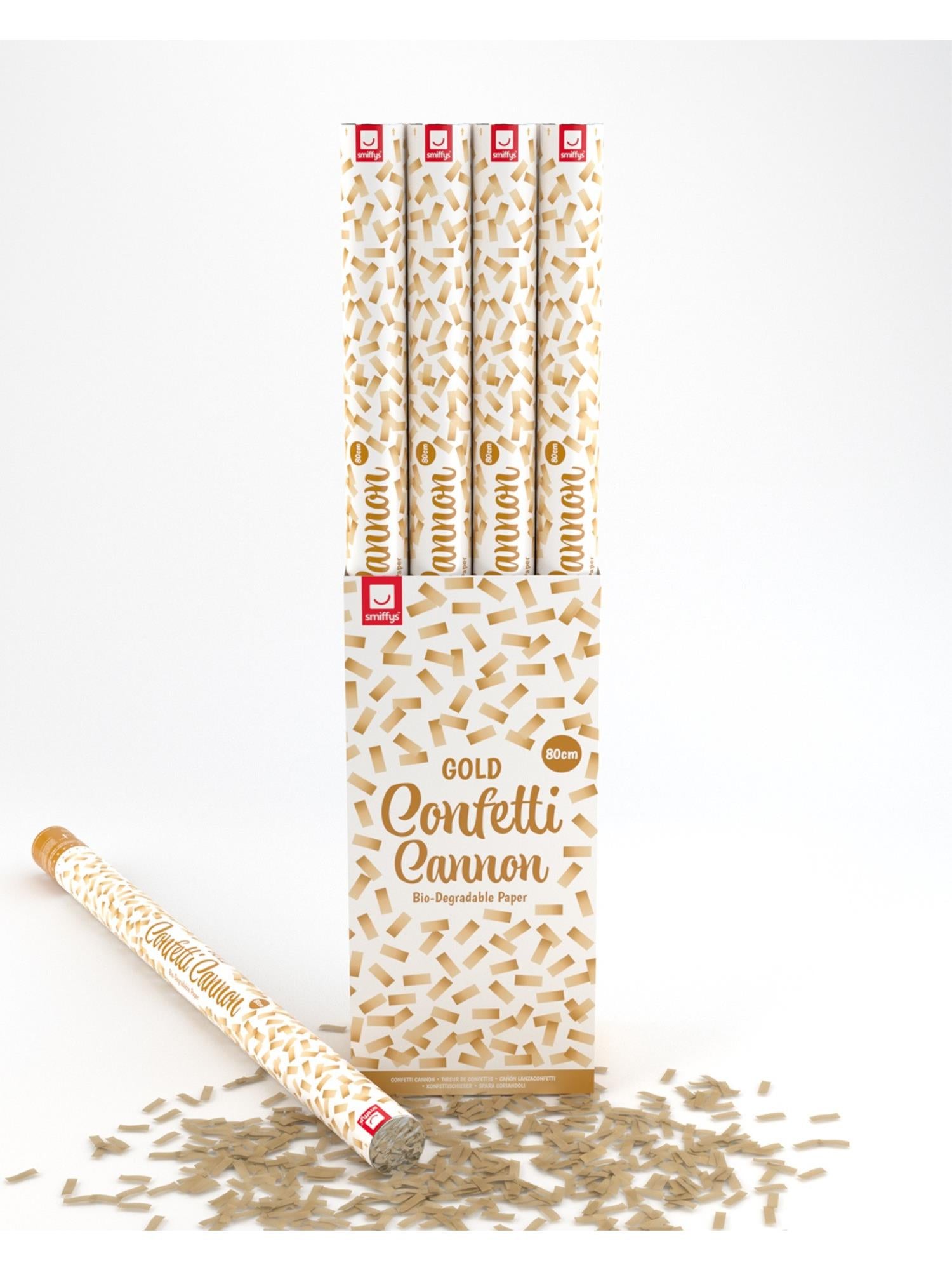Smiffys 80 cm Konfettikanone Gold, 12er-Pack