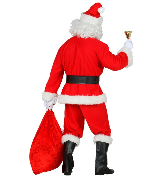 Weihnachtsmann Kostüm mit roter Jacke, Hose, Gürtel, Stiefelüberziehern und Mütze
