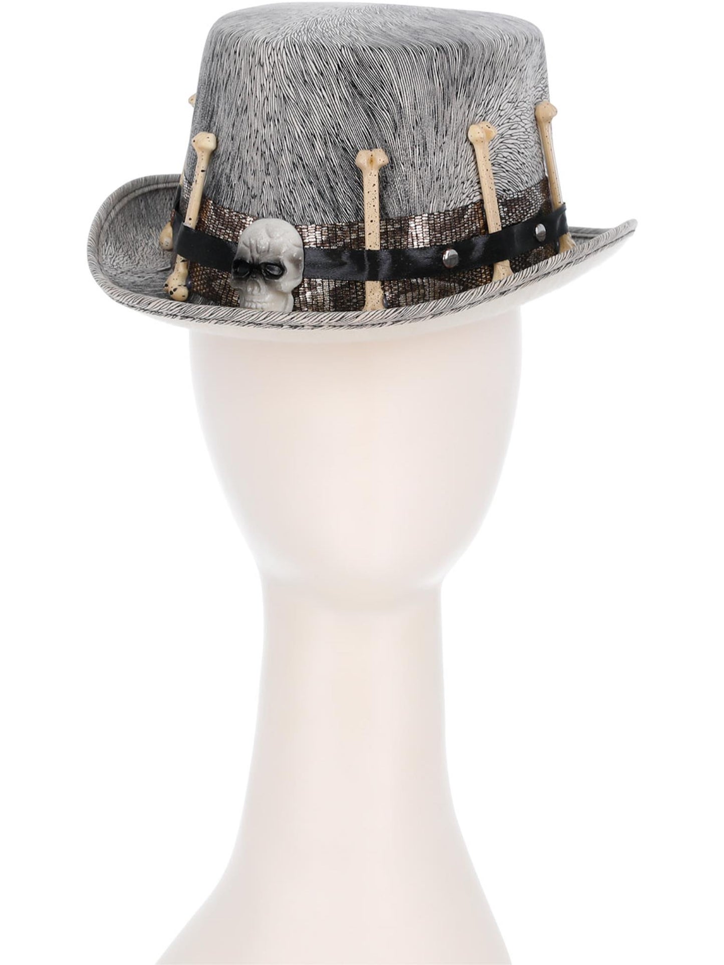 Smiffys grauer Voodoo Distressed Top Hat für Kinder – Detailansicht
