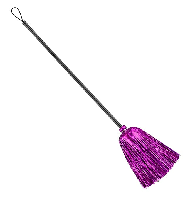Violetter Lametta Hexenbesen 92 cm als Halloween und Fasnacht Dekoration