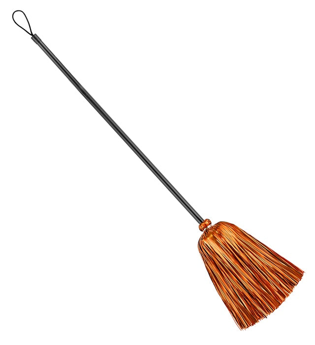 Oranger Lametta Hexenbesen 92 cm als Halloween-Accessoire