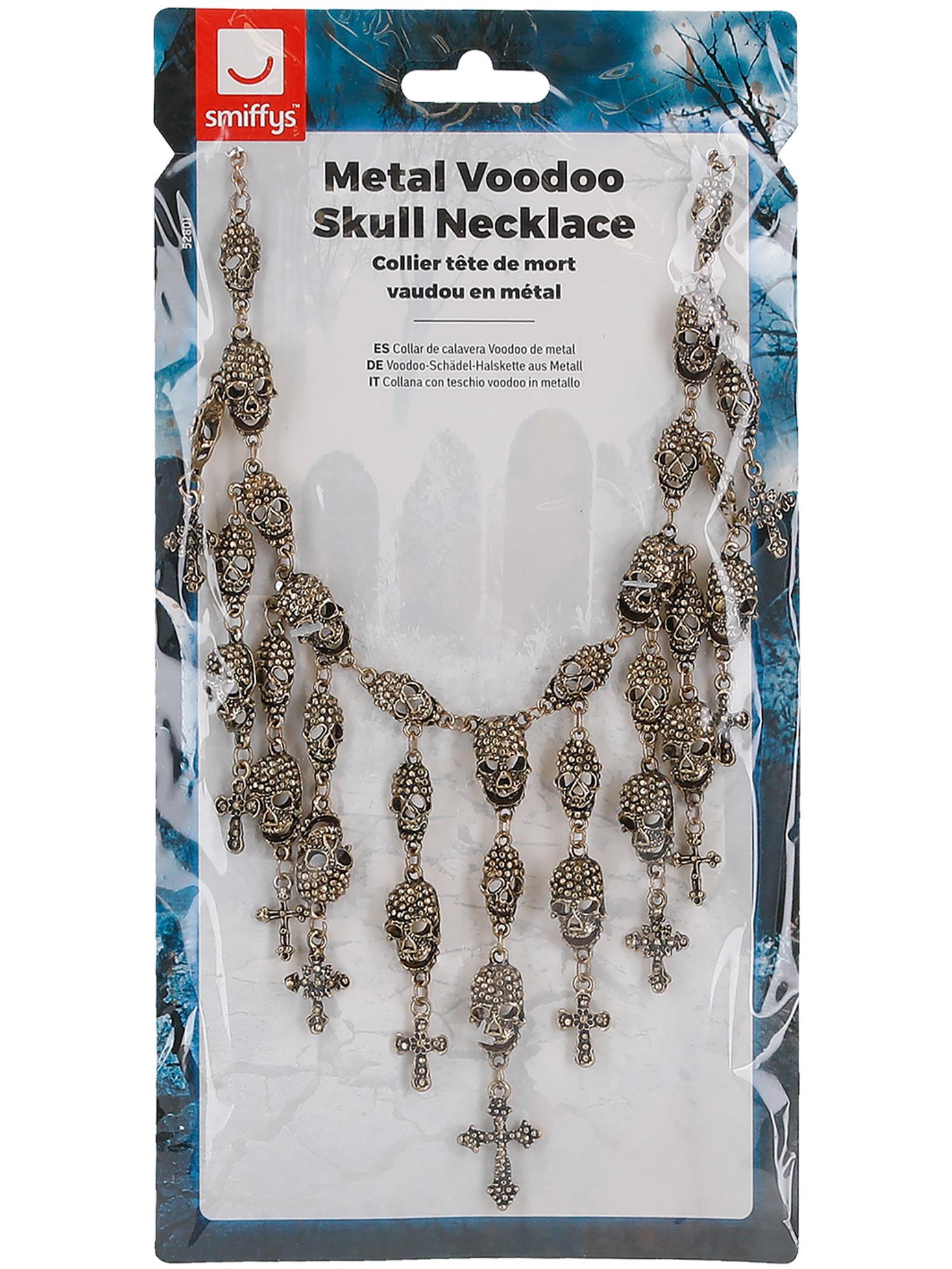 Smiffys Voodoo Skull Halskette aus Metall in Bronze für Damen – Detailansicht