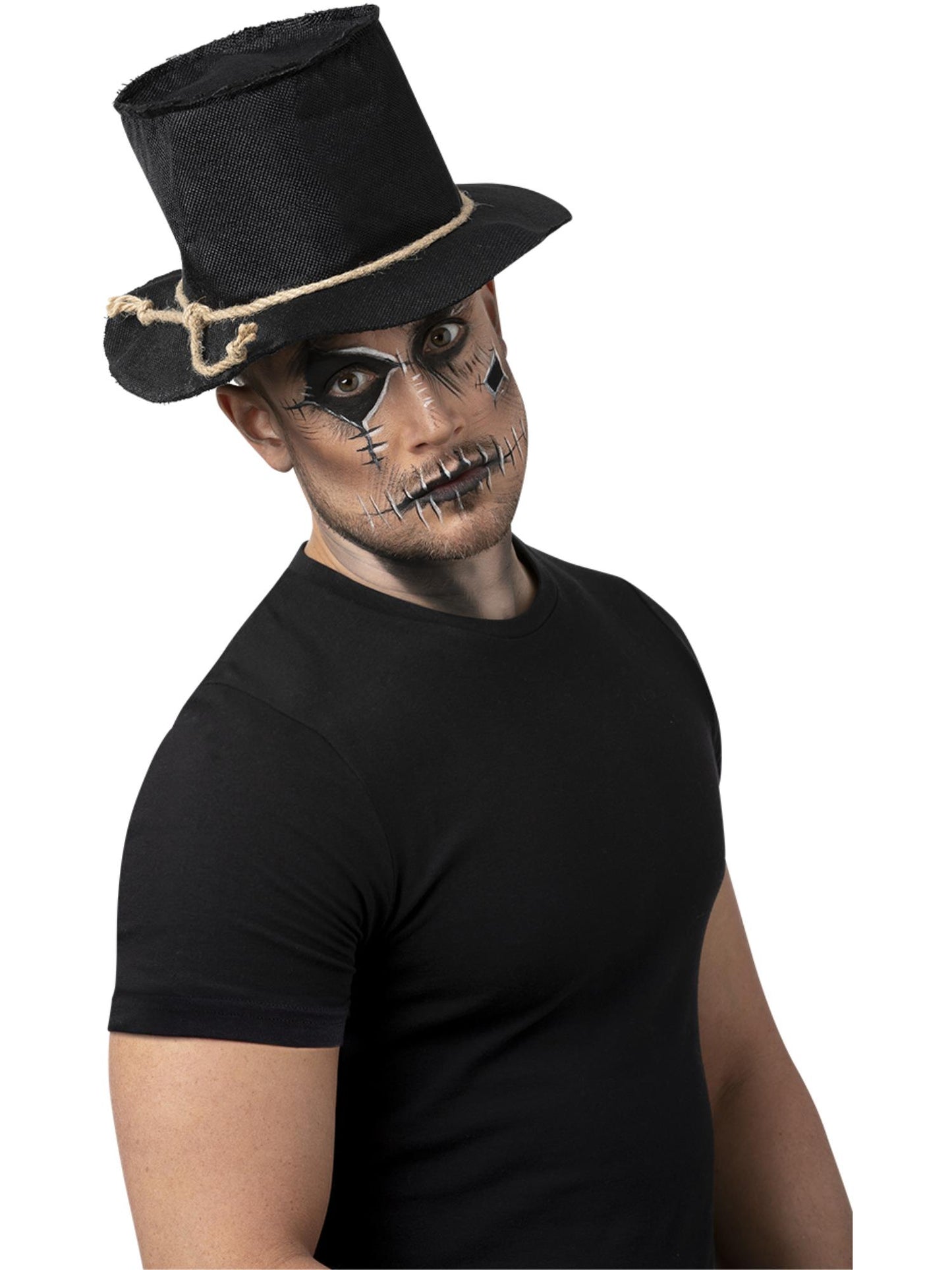 Smiffys Burlap Scarecrow Top Hat, Black für Unisex
