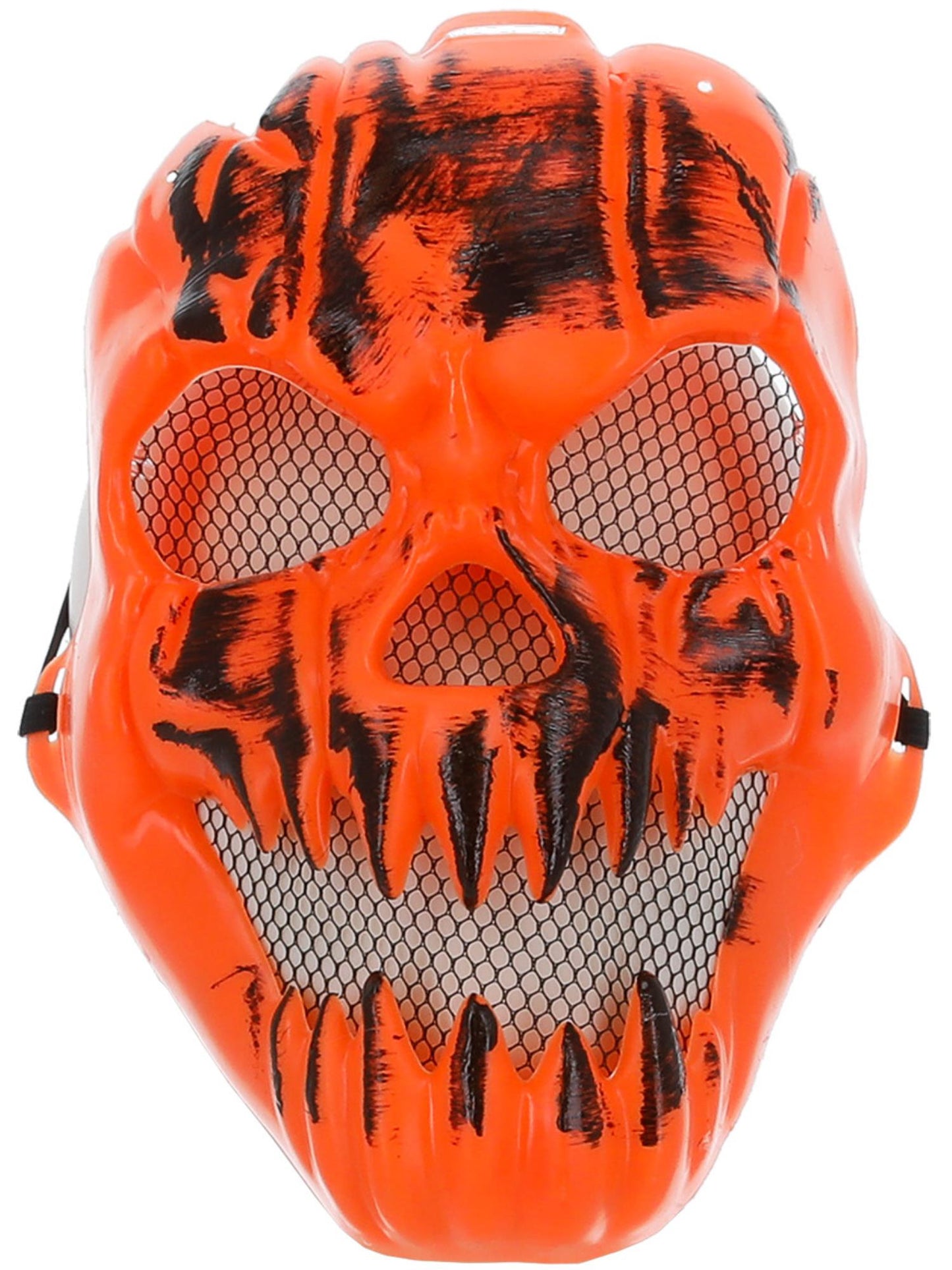 Smiffys Pumpkin-Maske in Orange für Erwachsene mit elastischem Band – Detailansicht