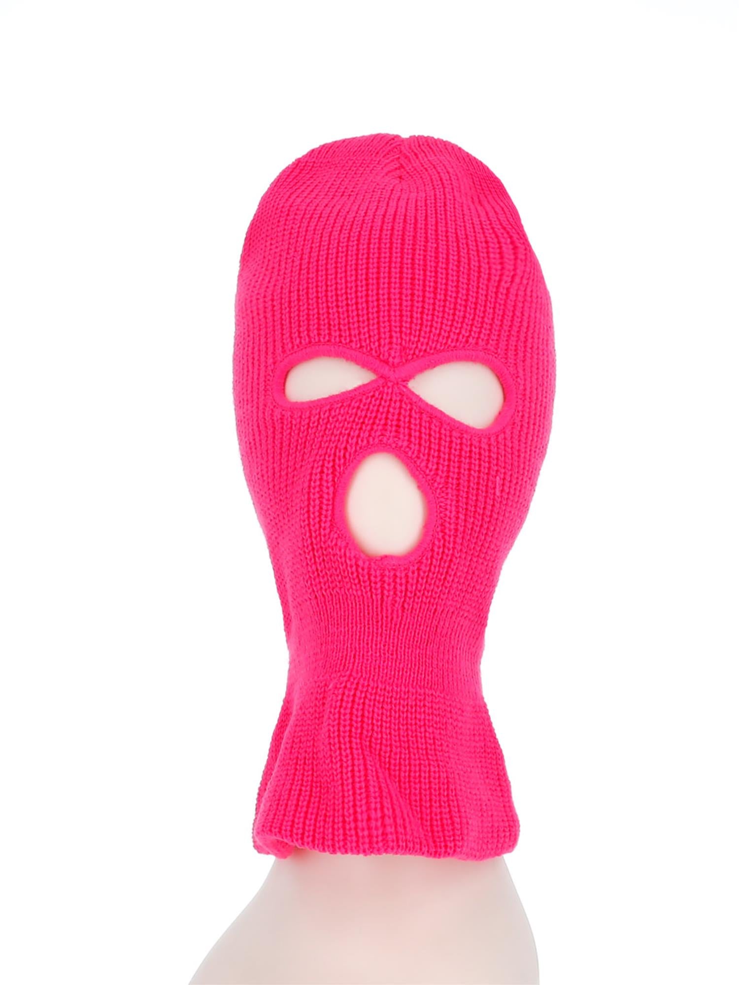 Smiffys ROBBER Balaclava Ski Mask Neon Pink für Erwachsene – Detailansicht