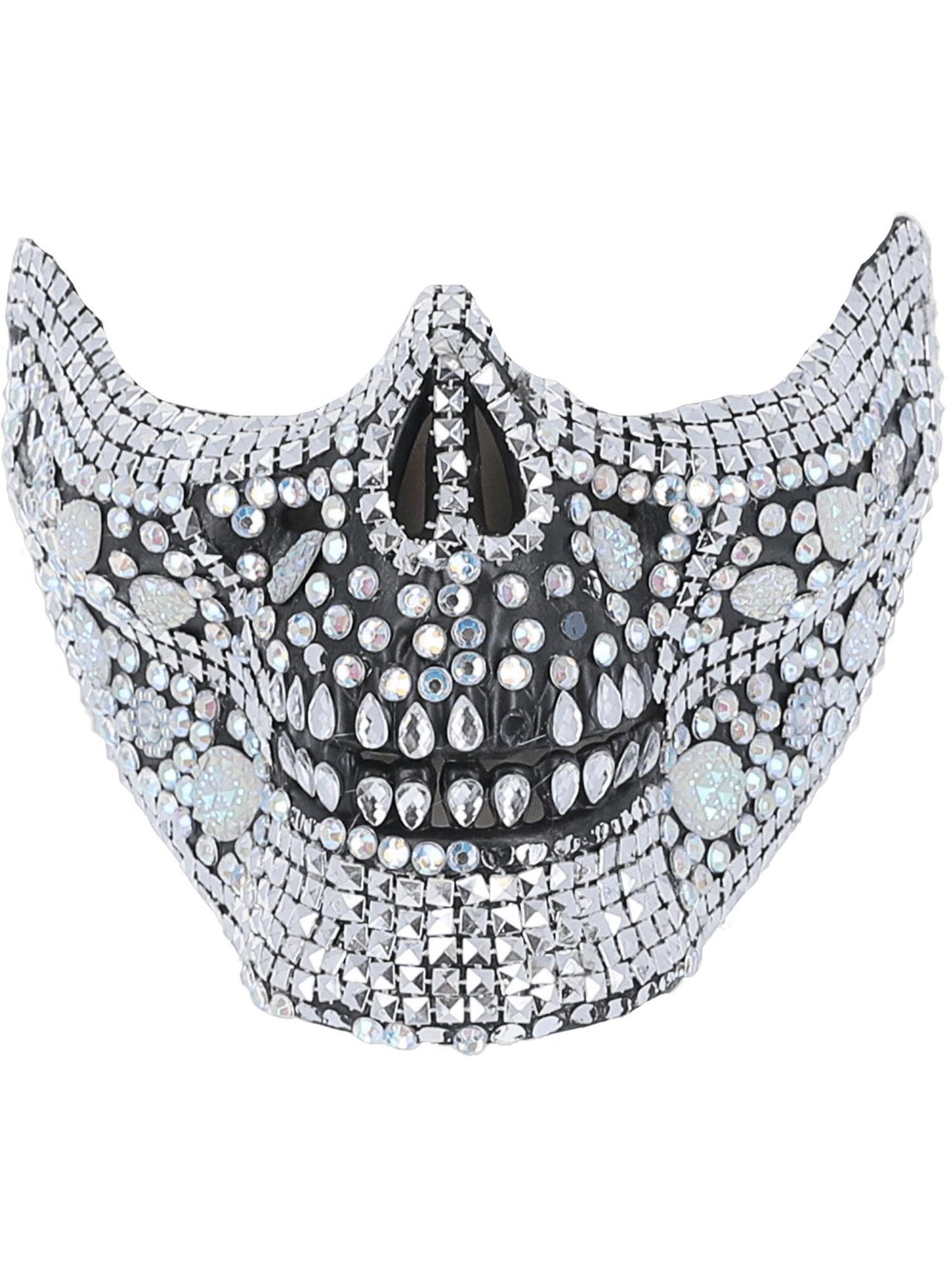 Smiffys SKELETON Deluxe Crystal Skull Half Face Mask für Unisex