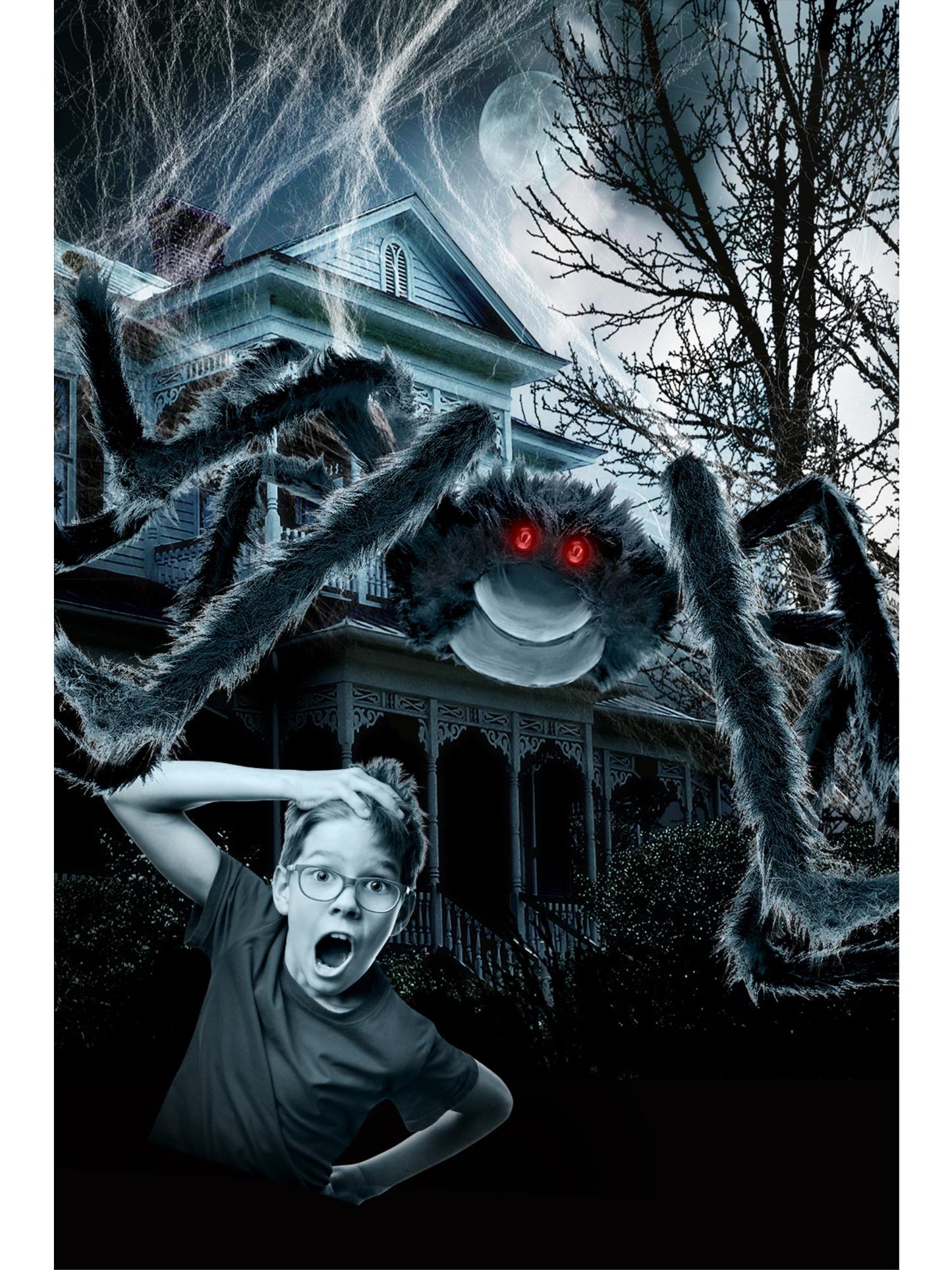Smiffys Outdoor Giant Spider & 1.2m Web PG für Unisex