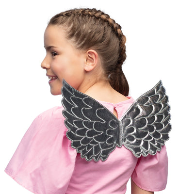 Boland Kostüm Engelflügel Aurora Silber für Kinder – 23 x 45 cm