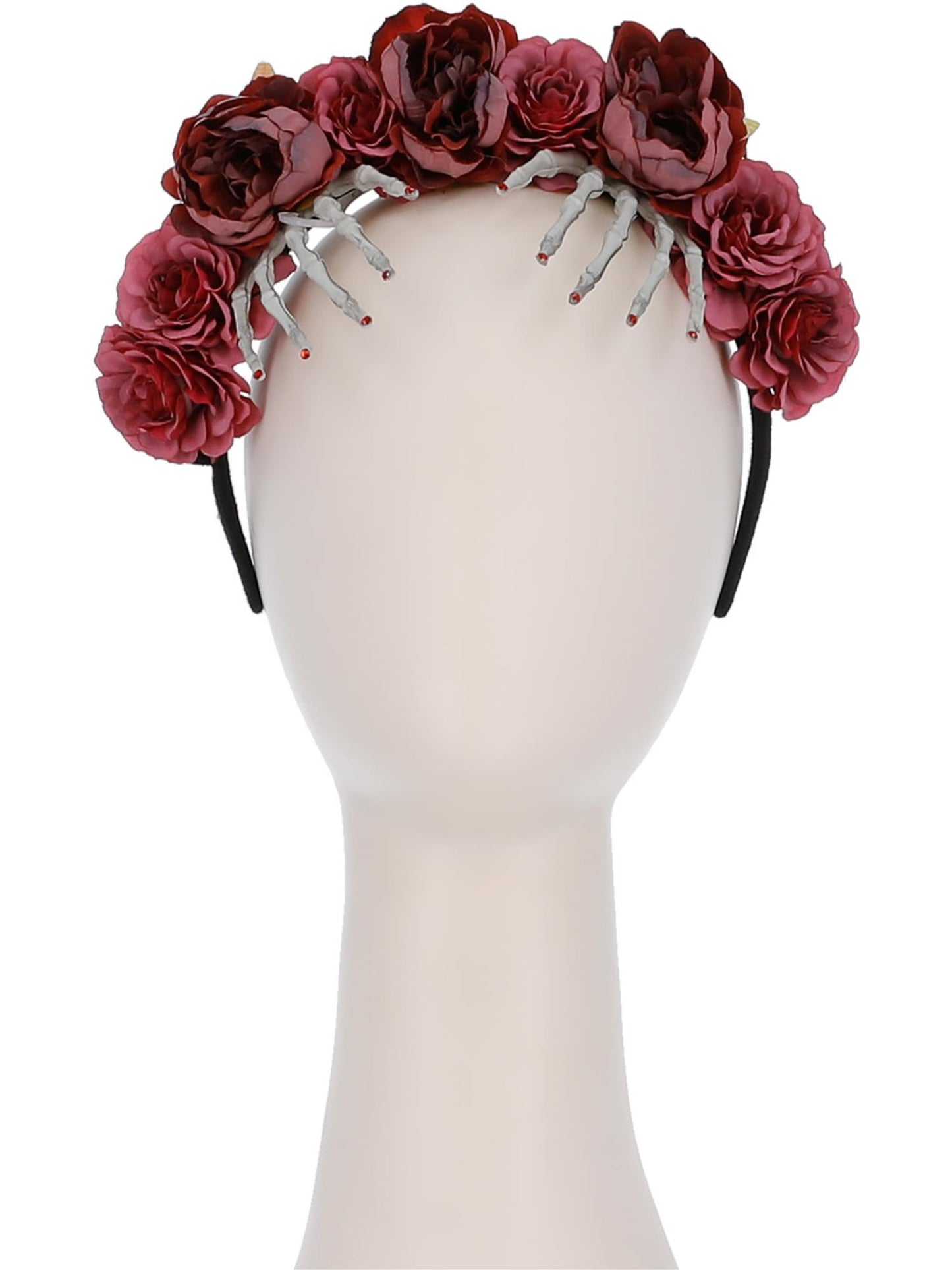 Smiffys DOTD Red Rose & Skeleton Hand Headband für Damen