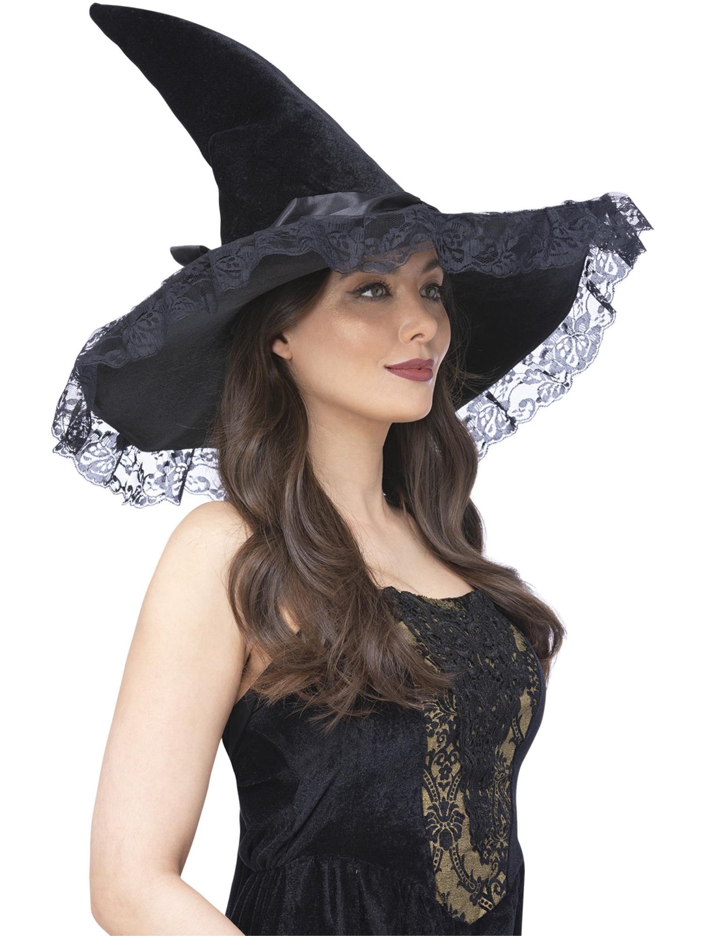 Smiffys Enchantress Lace Hexenhut für Damen in Schwarz