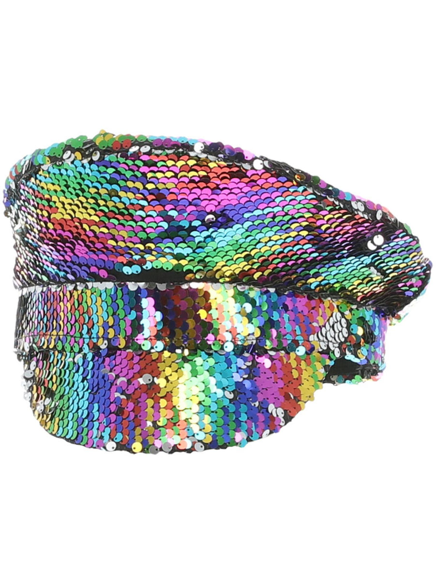Smiffys Sequin Captains Hat, Rainbow für Unisex
