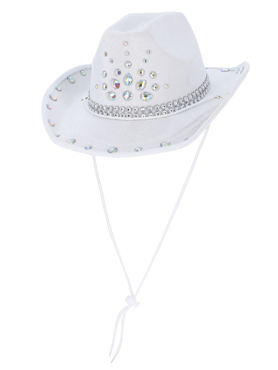 Smiffys WESTERN White Rhinestone Cowboy Hat für Unisex
