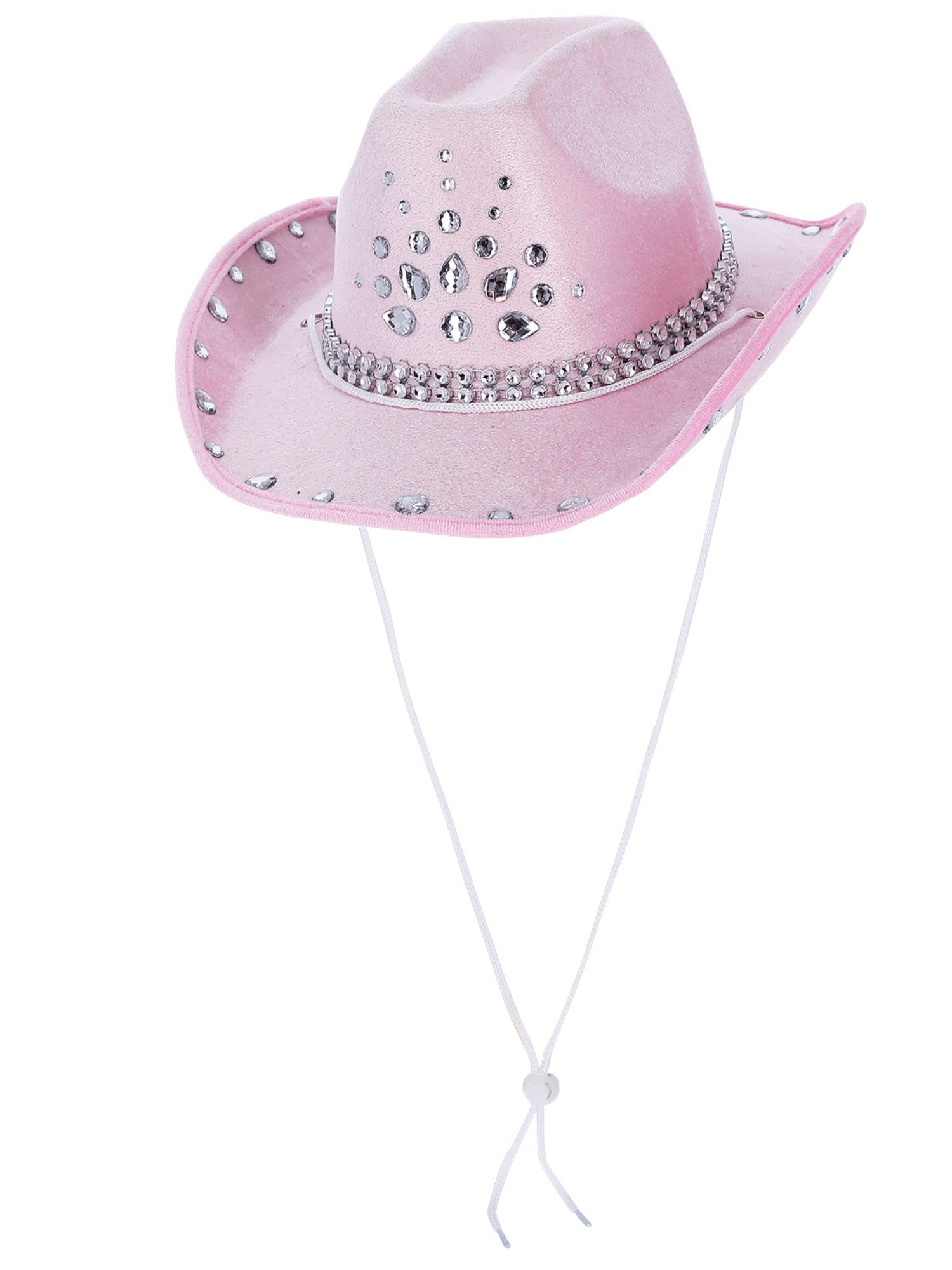 Smiffys WESTERN Baby Pink Strass-Cowboyhut für Erwachsene – Detailansicht