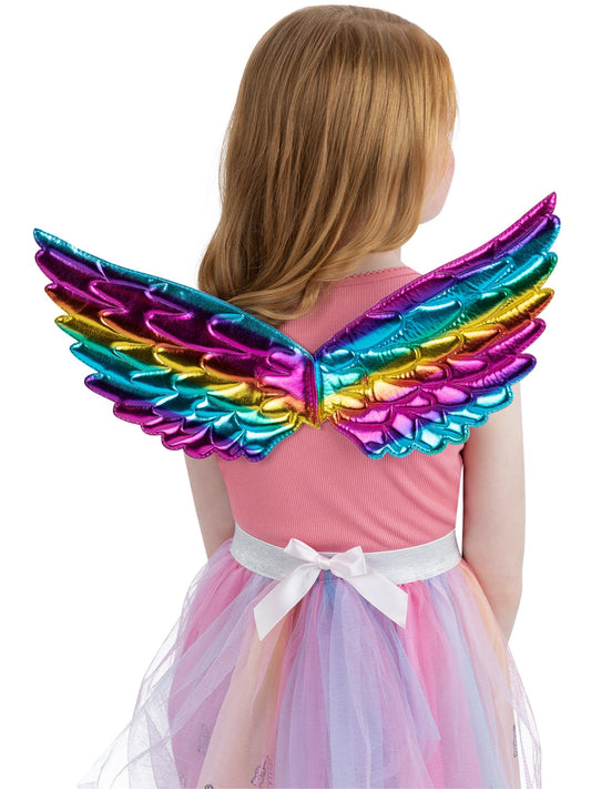 Smiffys Rainbow Metallic Einhornflügel für Kinder, mehrfarbig