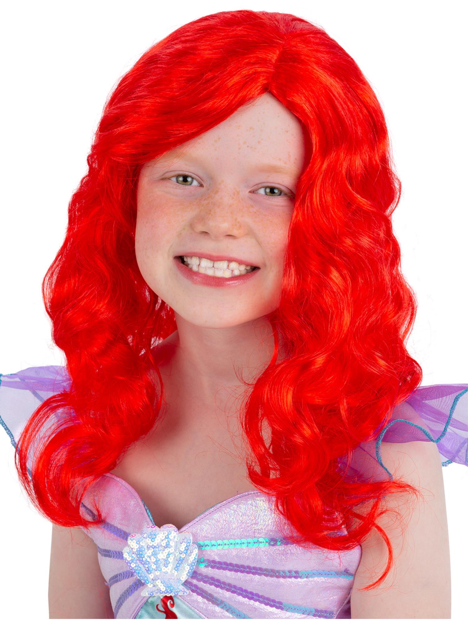 Smiffys rote Mermaid-Perücke für Mädchen