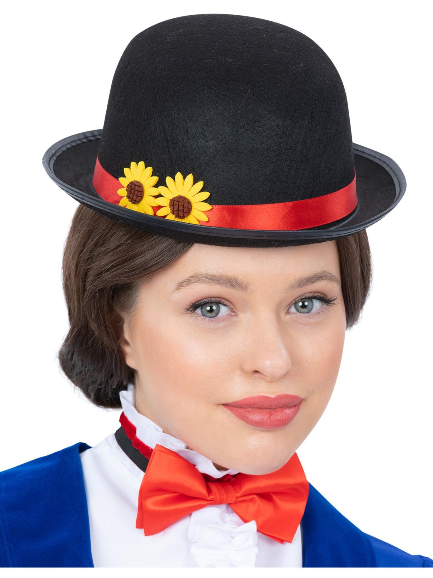 Smiffys Victorian Nanny Kostüm-Set für Erwachsene mit schwarzem Bowler-Hut und Fliege
