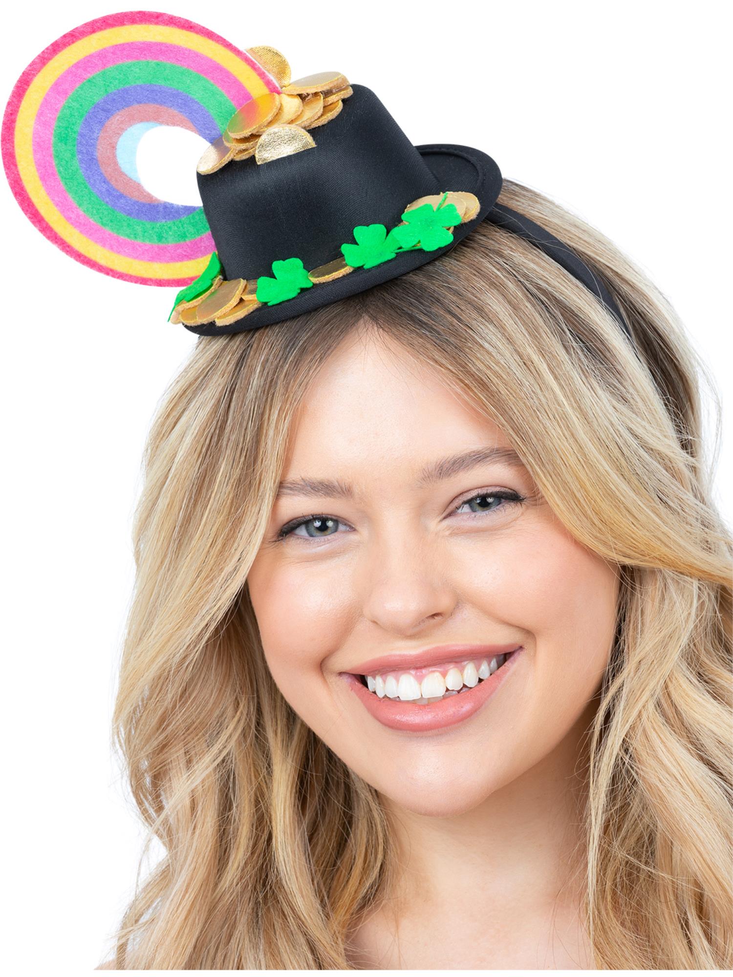 Smiffys STPADS Rainbow Pot O'Gold Mini Hat an Haarreif, mehrfarbig