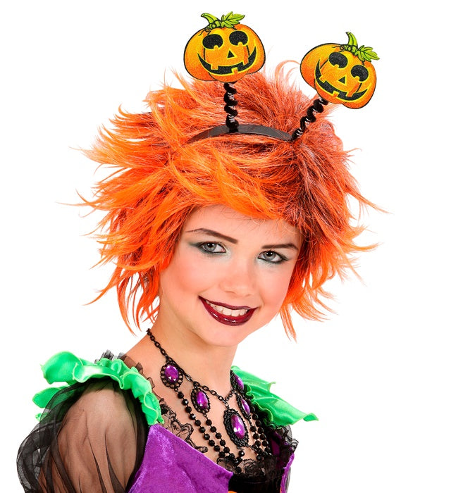 Reflektierender Haarreif mit Kürbismotiv für Halloween und Fasnacht