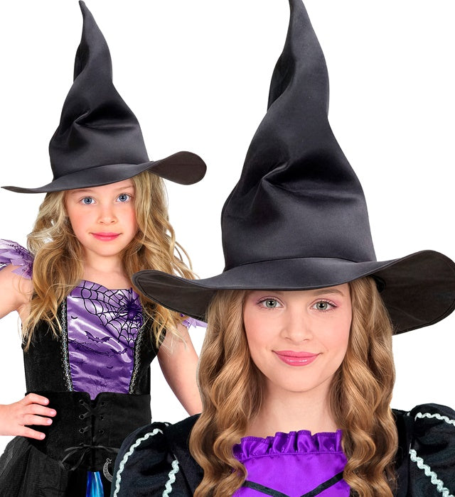 Modellierbarer schwarzer Hexenhut für Fasnacht und Halloween