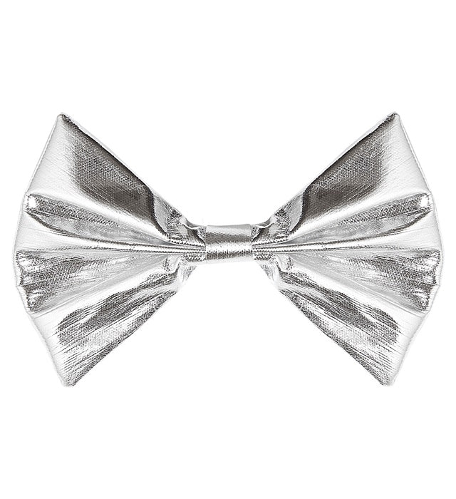 Metallisch silberne Fliege als elegantes Kostüm-Accessoire