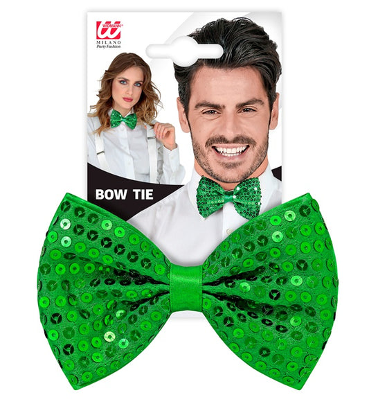Grüne Paillettenfliege als glänzendes Accessoire für Fasnacht und Karneval