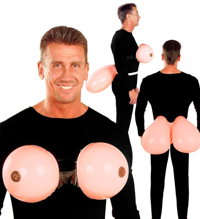 Set aus aufblasbarer überdimensionaler Brust und Hintern als Kostüm-Accessoire