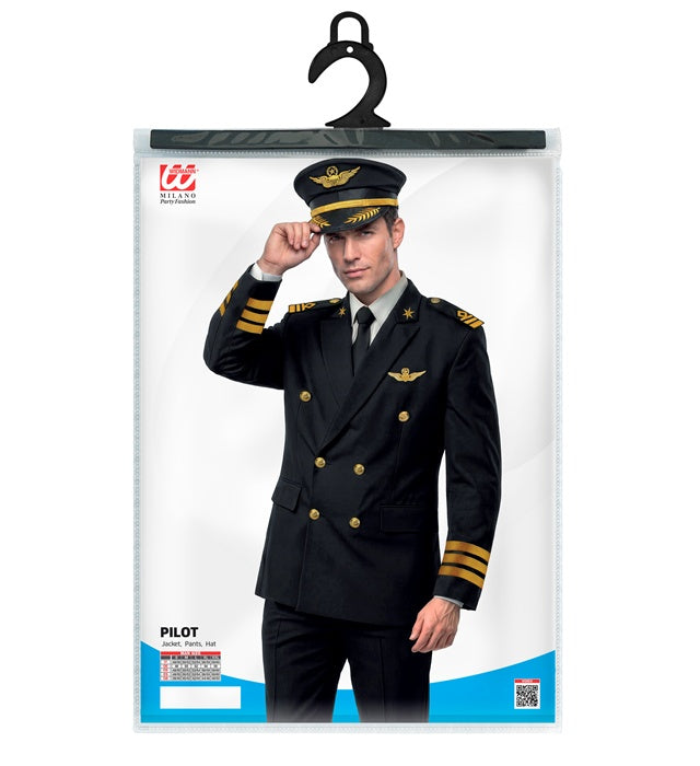 Pilot Kostüm bestehend aus Jackett, Hose und Mütze für Fasnacht