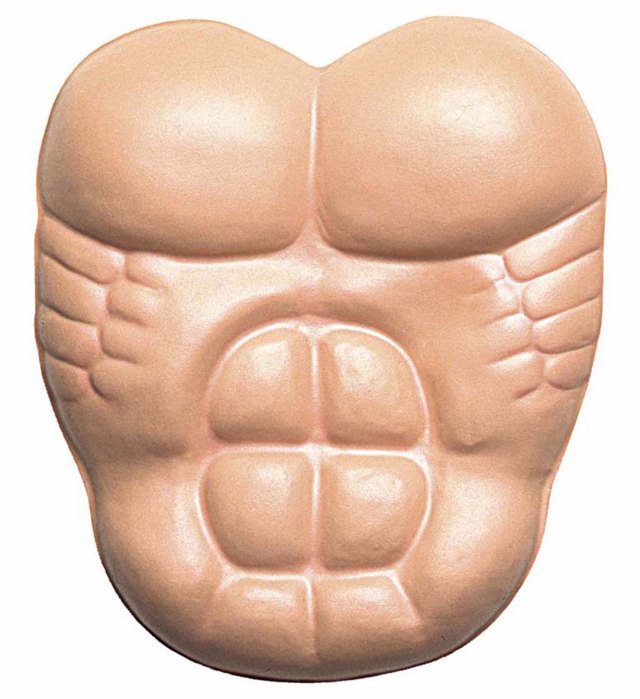 SUPER MUSKELBRUST aus EVA für Fasnacht und Mottoparty, muskulöses Kostümzubehör