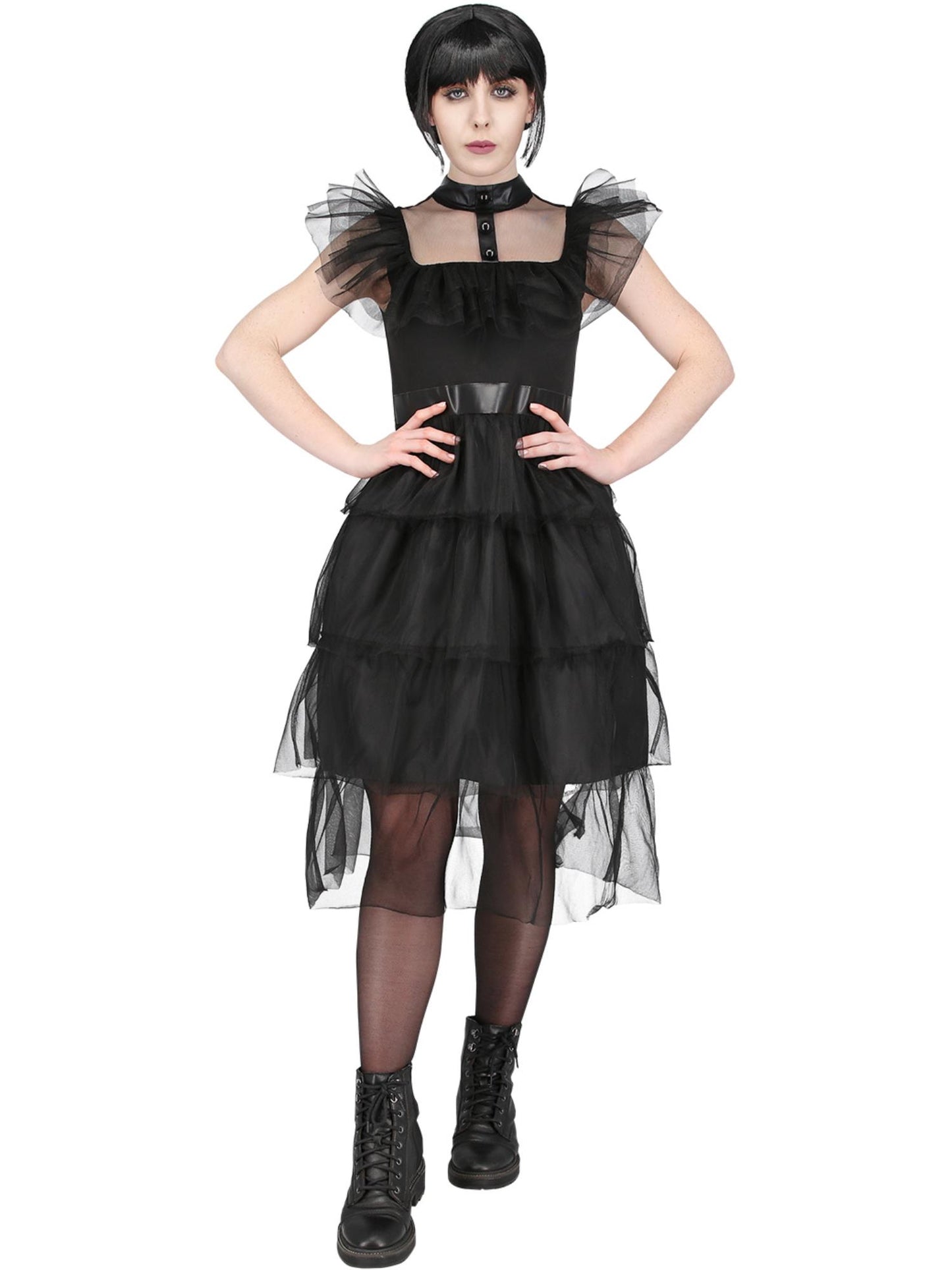 Smiffys Gothic-Girl-Prom-Kostüm für Damen in Schwarz – Produktansicht