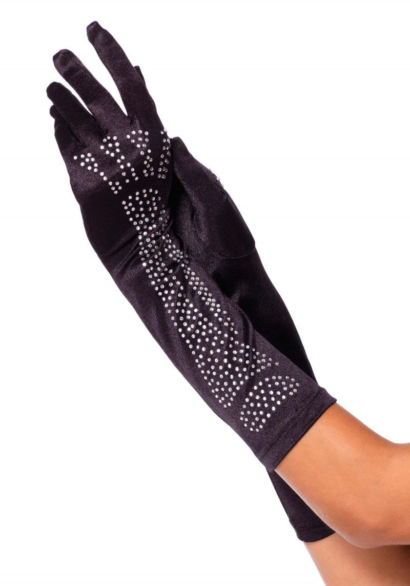 Leg Avenue Ellenbogen Handschuhe Mit Strass Knochen