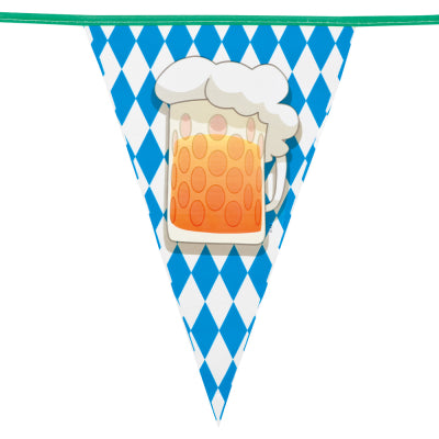 Boland Oktoberfest Dekoration Oktoberfest Bier-Wimpelkette 6 m 30 x 20 cm