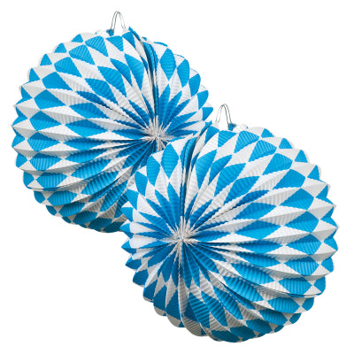 Boland Oktoberfest Bayern Papierlaternen Set 2 Stück 22 cm Blau-Weiss