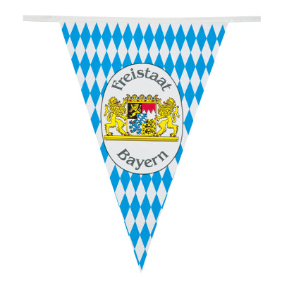Boland Oktoberfest Girlande Freistaat Bayern 4m Blau-Weiss Polyester