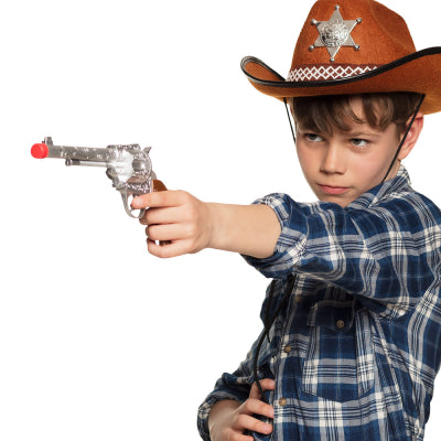 Boland Dekowaffe Cowboy-Revolver Pistole Silber 30 cm –