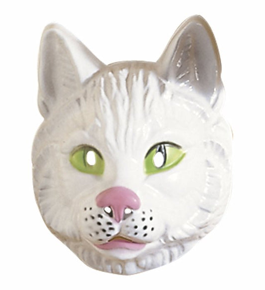 Realistische Katzenmaske aus Plastik für Fasnacht und Karneval