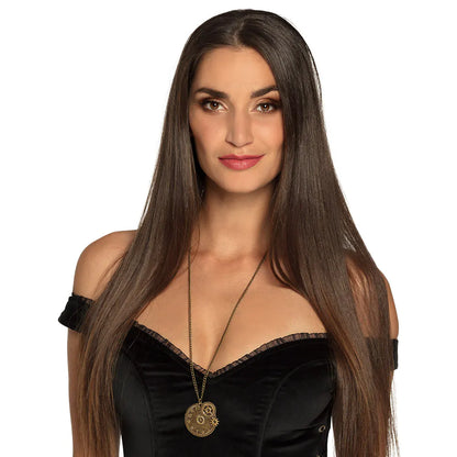 Boland Steampunk Halskette mit Uhren Medaillon – Seitenansicht