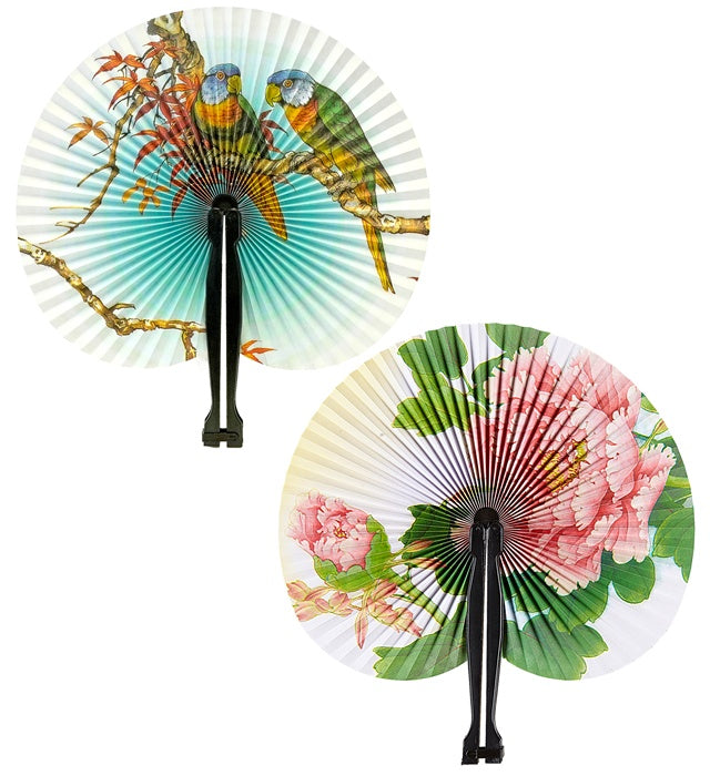 Orientalischer Papierfächer 23 cm in zwei Farben für Fasnacht und Karneval